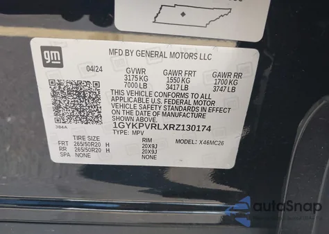 2024 Cadillac Lyriq Sport W/1Sj from USA, damaged, VIN 1GYKPVRLXRZ130174